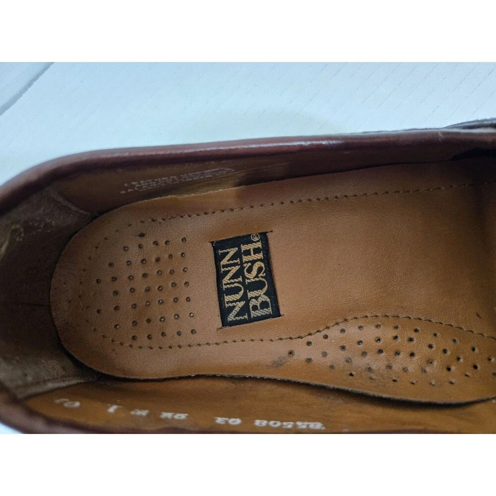 Nunn Bush, Mens 9.5M, Brown, Woven Leather, Tassel, Loafers, Dress Shoes